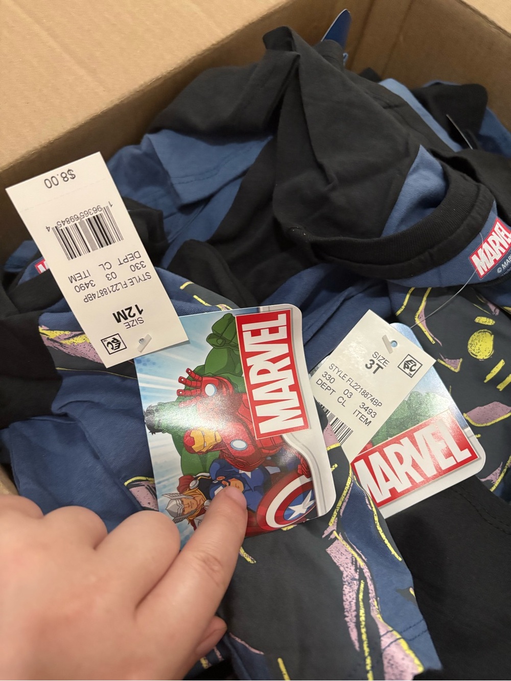 12 pieces NWT Marvel Kids Blue & Black Superhero Graphic Jacket - Marvel